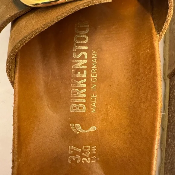 Birkenstock Brown Sandals with Gold Buckle - Picture 15 of 15